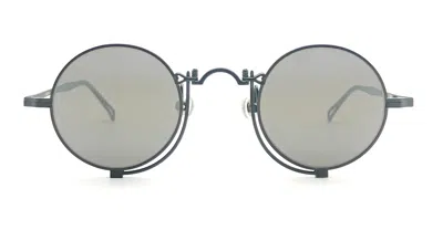 Matsuda 10601h - Matte Black / Silver Mirror Sunglasses In Metallic
