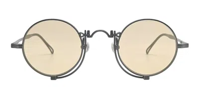 Matsuda 10601h - Shiny Silver / Cafe Brown Sunglasses