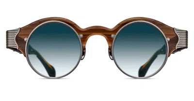 Matsuda 10605h - Antique Silver / Blue Gradient Sunglasses In Brown