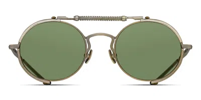 Matsuda 2809h-v2 Ag-bgn Men's Sunglasses Gold Size 52 In Green