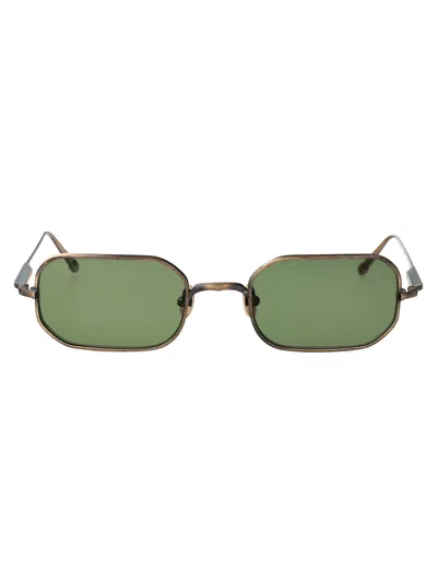 Matsuda Antique Gold Se Green Metal Sunglasses