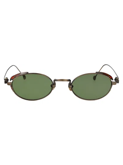 Matsuda Antique Gold Se Green Metal Sunglasses