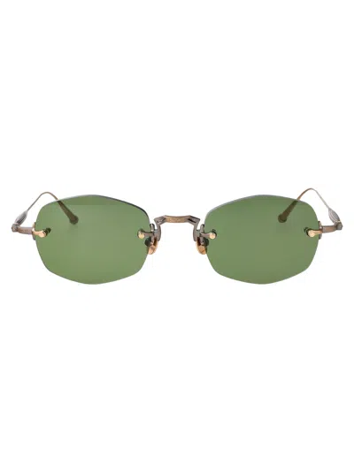 Matsuda Antique Gold Se Green Titanium Sunglasses