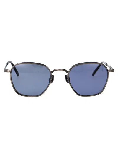 Matsuda Antique Silver - Navy Metal Sunglasses In Blue