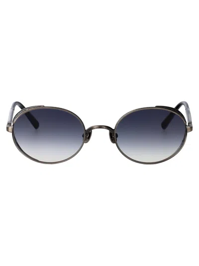 Matsuda Antique Silver - Blue Blue Gradient Metal Sunglasses