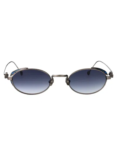 Matsuda Antique Silver Blue Grey Gradient Metal Sunglasses In Transparent