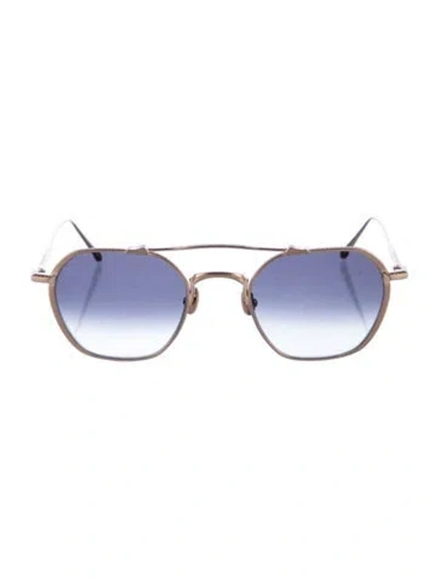 Pre-owned Matsuda Bone Prone Ii Round Sunglasses In Gold/metallic