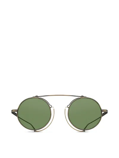 Matsuda Brow Bar Round Sunglasses In Gold