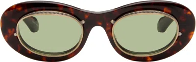 Matsuda Brown 10604h Sunglasses In Gold