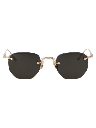 Matsuda Brushed Gold Grey Metal Sunglasses In Gray
