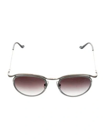 Pre-owned Matsuda Cat-eye Gradient Sunglasses In Silver