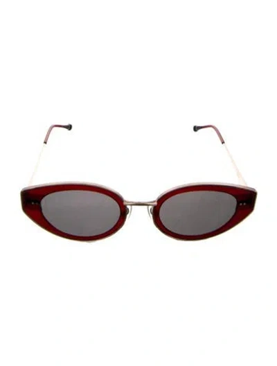 Pre-owned Matsuda Cat-eye Tinted Sunglasses In Burgundy