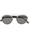Matsuda Runde Sonnenbrille Mit Doppelsteg In Black