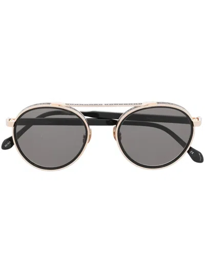 Matsuda Runde Sonnenbrille Mit Doppelsteg In Black