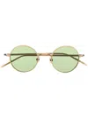 Matsuda Embossed Round-frame Tinted Sunglasses In Gold