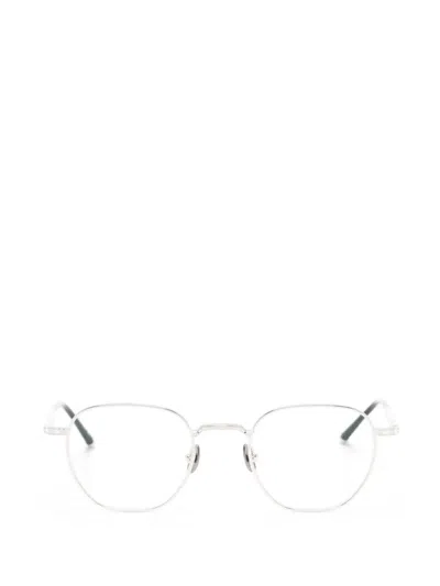 Matsuda Engraved Geometric-frame Glasses In Silver