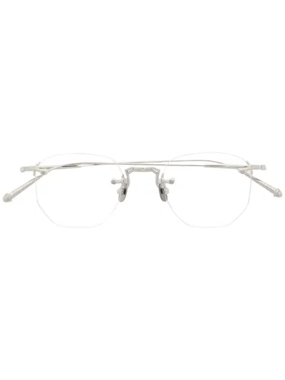 Matsuda Engraved Pilot-frame Glasses In Silver