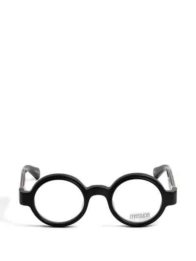 Matsuda Engraved-arm Round-frame Glasses