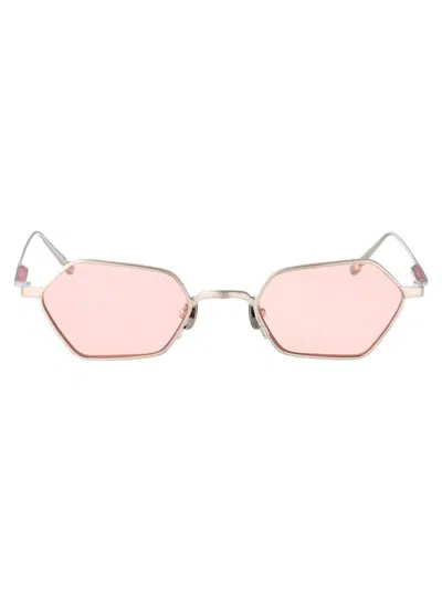 Matsuda Eyewear In Brushed Silver Cafe Pink