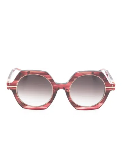 Matsuda Geometric-frame Sunglasses In Red