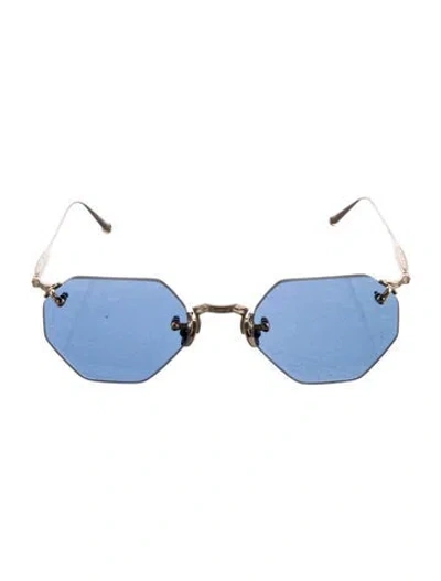 Pre-owned Matsuda Heart Tinted Sunglasses In Blue/gold