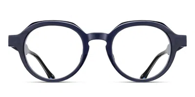 Matsuda M1032 Dnc Men's Glasses Blue Size 47 - Free Lenses - Blue Light Block Available In Dark Navy Blue