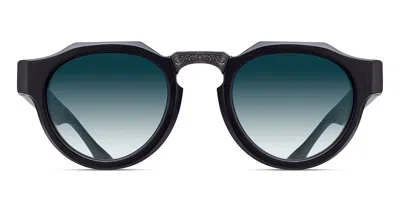 Matsuda M1037 Mbk Men's Sunglasses Black Size 49 In Matte Black,brushed Silver