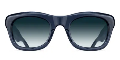 Matsuda M1042 Dnc Men's Sunglasses Blue Size 50 In Dark Navy Blue,brushed Silver