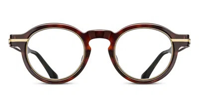 Matsuda M2050 Dto-ag Men's Glasses Tortoiseshell Size 46 - Free Lenses - Blue Light Block Available In Dark Tortoise,antique Gold