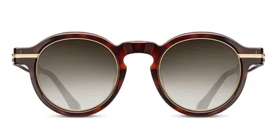 Matsuda M2050 Sun Dto-ag Men's Sunglasses Tortoiseshell Size 46 In Dark Tortoise,antique Gold