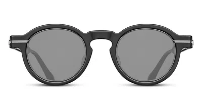 Matsuda M2050 Sun Mbk-rtm Men's Sunglasses Black Size 46 In Matte Black,ruthenium