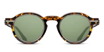 Matsuda M2050 Sun Tot-bs Men's Sunglasses Tortoiseshell Size 46 In Tokyo Tortoise,brushed Silver
