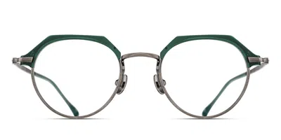 Matsuda M2064 Mbg-as Men's Glasses Green Size 48 - Free Lenses - Blue Light Block Available In Matte Bottle,green Antique Silver