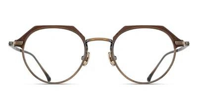 Matsuda M2064 Mtp-ag Men's Glasses Brown Size 48 - Free Lenses - Blue Light Block Available In Matte Taupe,antique Gold