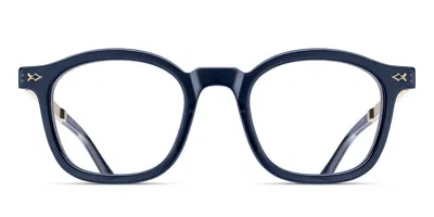Matsuda M2068 Dnc-bg Men's Glasses Blue Size 48 - Free Lenses - Blue Light Block Available In Dark Navy Blue,crystal Brushed Gold