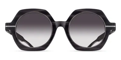 Matsuda M2072 Bks-bs Men's Sunglasses Black Size 48 In Black Striped,brushed Silver