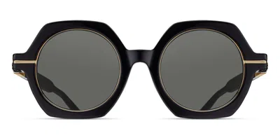 Matsuda M2072 Blk-bg Men's Sunglasses Black Size 48 In Black,brushed Gold