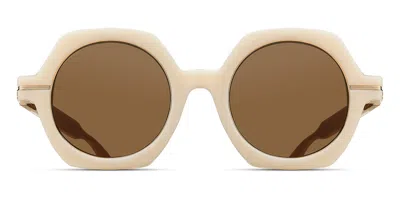 Matsuda M2072 Mw-bg Men's Sunglasses White Size 48 In Milk White,brushed Gold