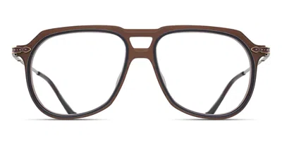 Matsuda M2073 Mtp-ag Men's Glasses Brown Size 54 - Free Lenses - Blue Light Block Available In Matte Taupe,antique Gold,brown