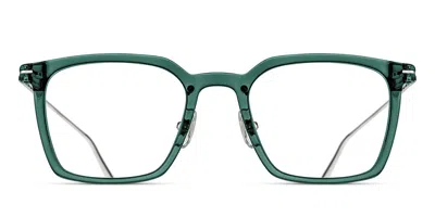 Matsuda M2074 Bgn-bs Men's Glasses Green Size 49 - Free Lenses - Blue Light Block Available In Transparent Bottle Green,brushed Silver