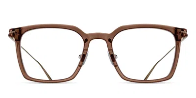 Matsuda M2074 Tpe-ag Men's Glasses Brown Size 49 - Free Lenses - Blue Light Block Available In Transparent Taupe,brown,antique Gold