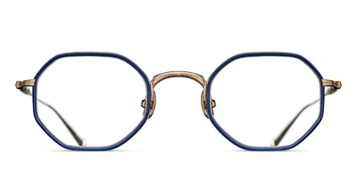 Matsuda M3086-i Bg-nvy Men's Glasses Blue Size 45 - Free Lenses - Blue Light Block Available In Brushed Gold,navy Blue