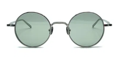 Matsuda M3087 - Palladium White / Light Green Sunglasses In Blue