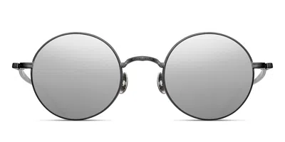 Matsuda M3087 Mbk Men's Sunglasses Black Size 46 In Matte Black,brushed Silver