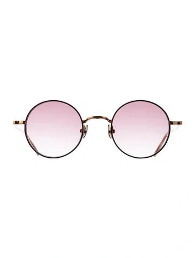 Pre-owned Matsuda M3087 Round Sunglasses In Metallic/pink
