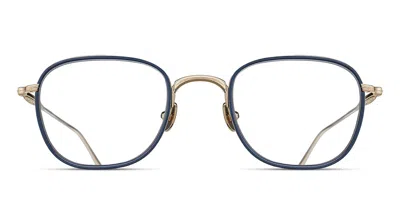 Matsuda M3090-i Bg-nvy Men's Glasses Blue Size 50 - Free Lenses - Blue Light Block Available In Brushed Gold,navy Blue