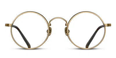 Matsuda M3100 Ag-dbr Men's Glasses Gold Size 47 - Free Lenses - Blue Light Block Available In Antique Gold,dark Brown