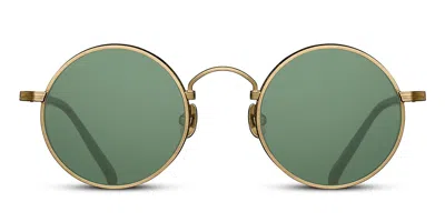 Matsuda M3100 Sun Ag-dbr Occhiali Da Sole Oro Per Uomo In Antique Gold,dark Brown