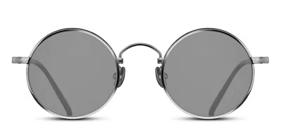 Matsuda M3100 Sun Pw-mbk Occhiali Da Sole Argentati Per Uomo In Palladium,white,matte Black