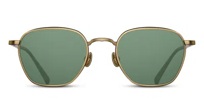 Matsuda M3101 Sun Ag-dbr Occhiali Da Sole Oro Per Uomo In Antique Gold,dark Brown